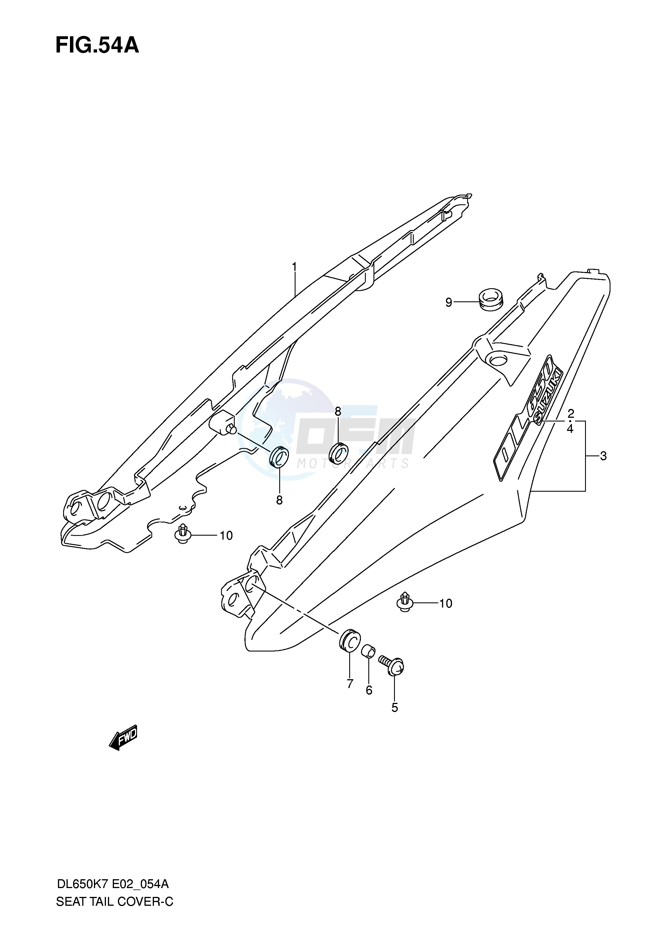 SEAT TAIL COVER (MODEL K8) blueprint