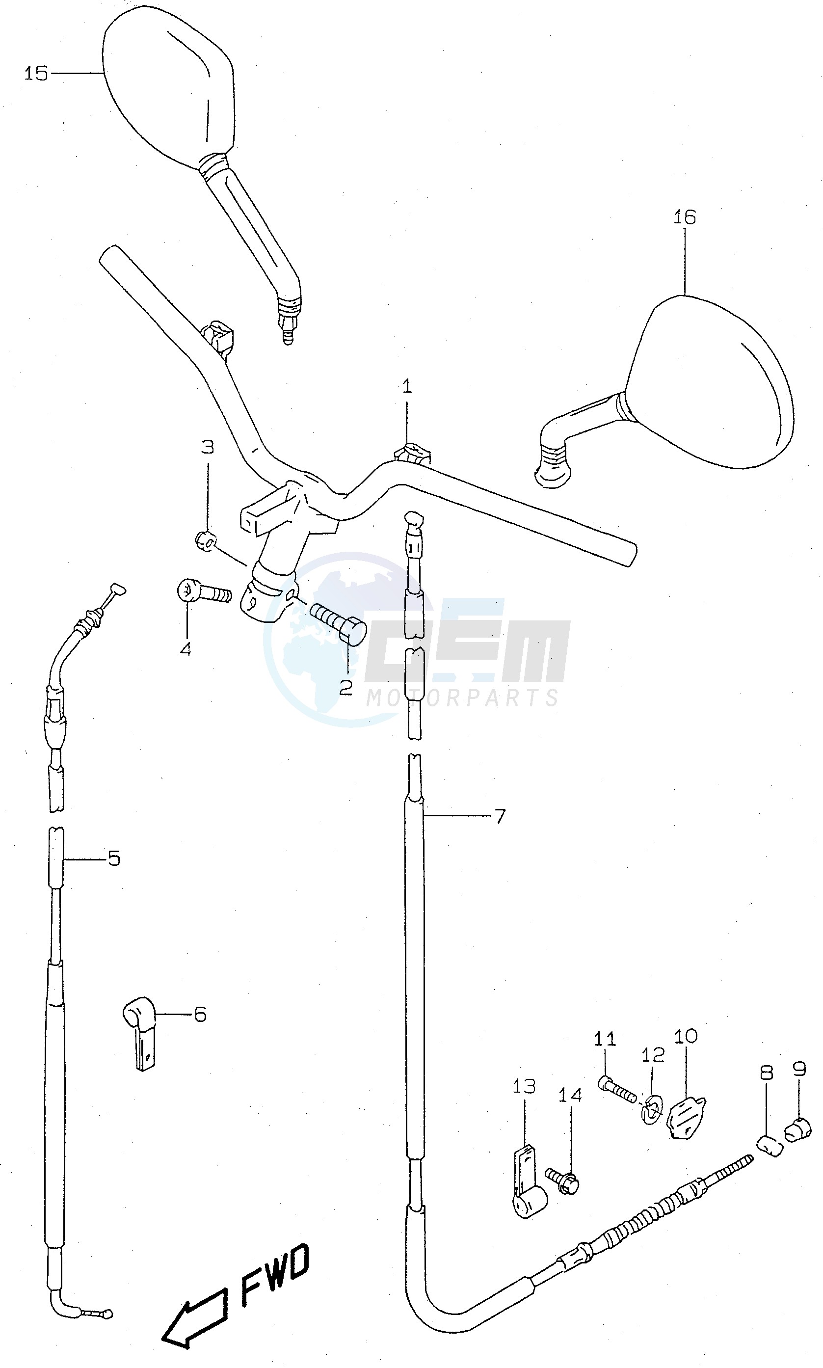 HANDLEBAR (model V W  and model AY50 X Y K1) image