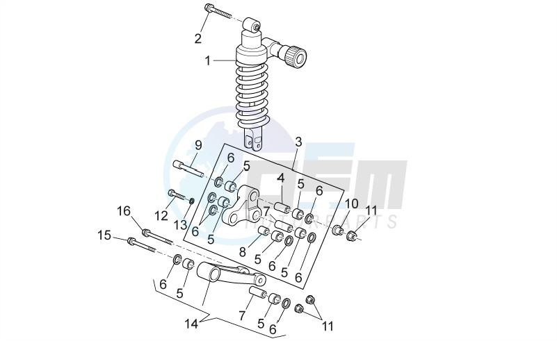 Connecting rod - rear shock abs. blueprint