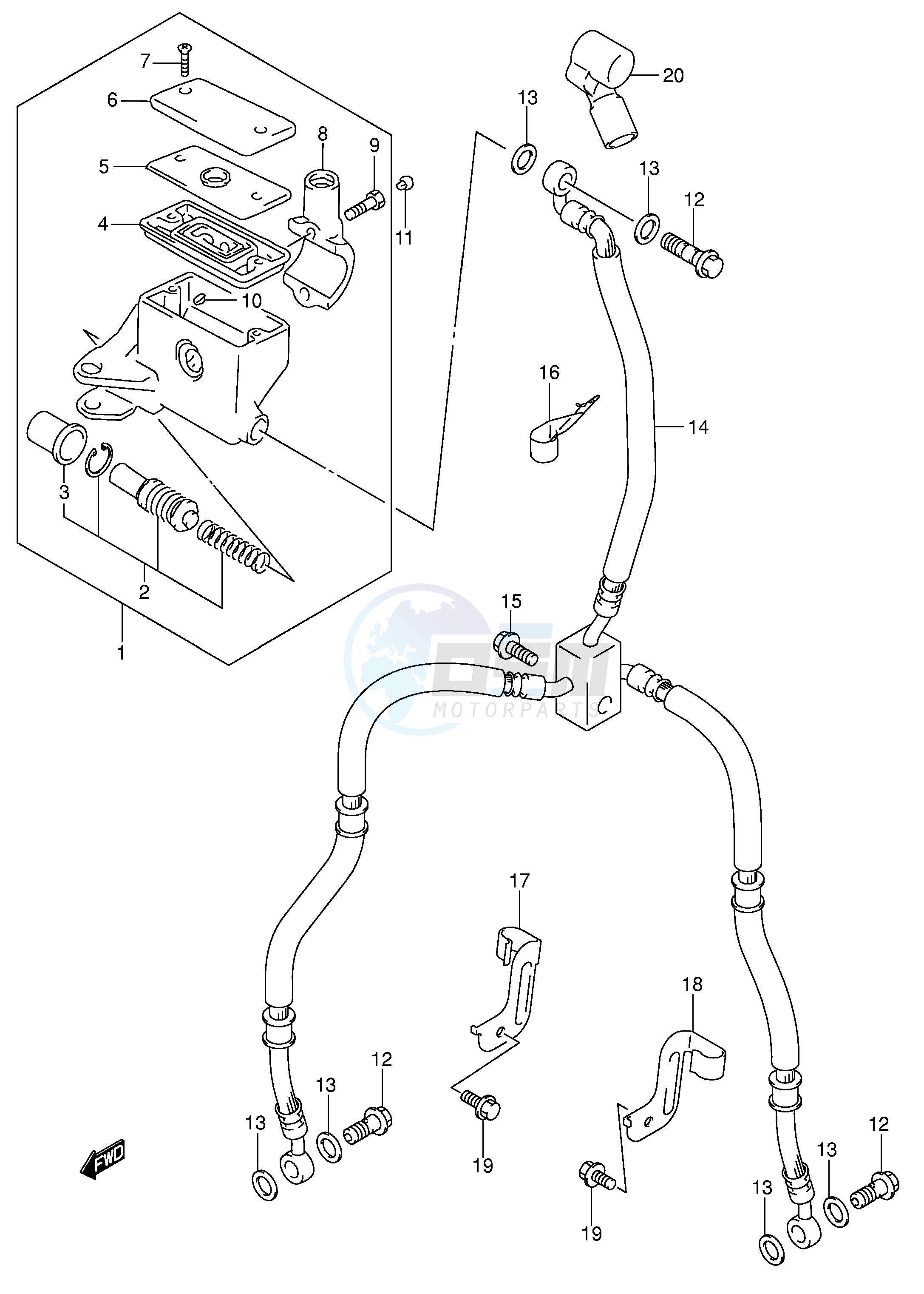 FRONT MASTER CYLINDER (MODEL K5 K6) image