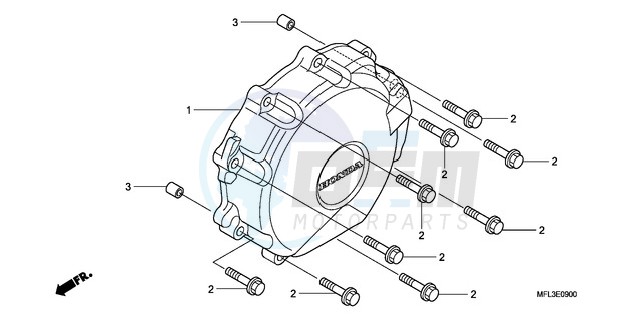 A.C. GENERATOR COVER (CBR 1000RR) blueprint