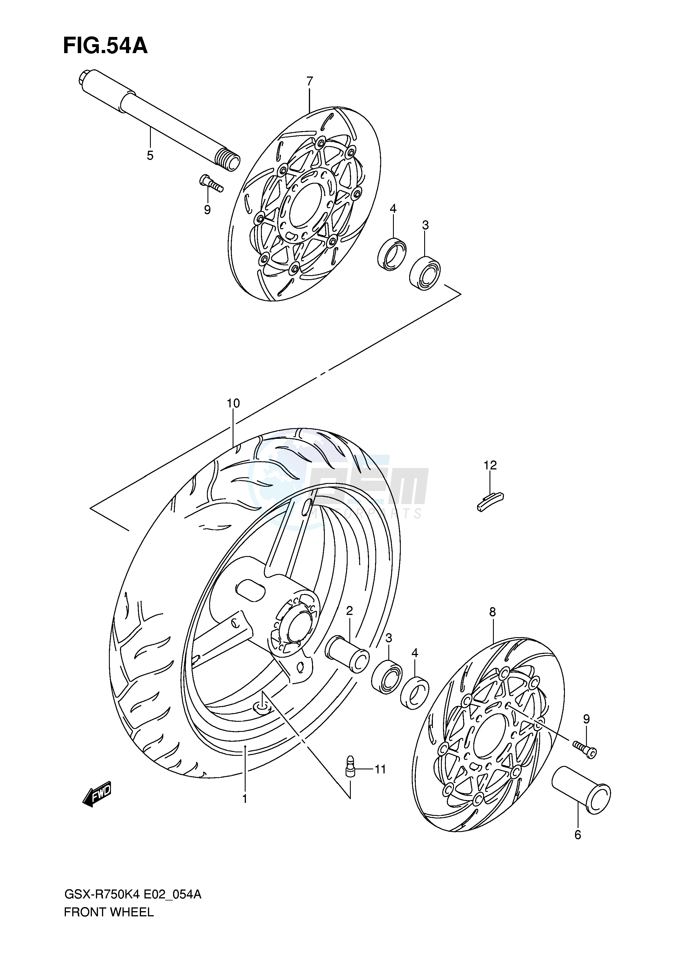 FRONT WHEEL (GSX-R750XK5 U2XK5) blueprint