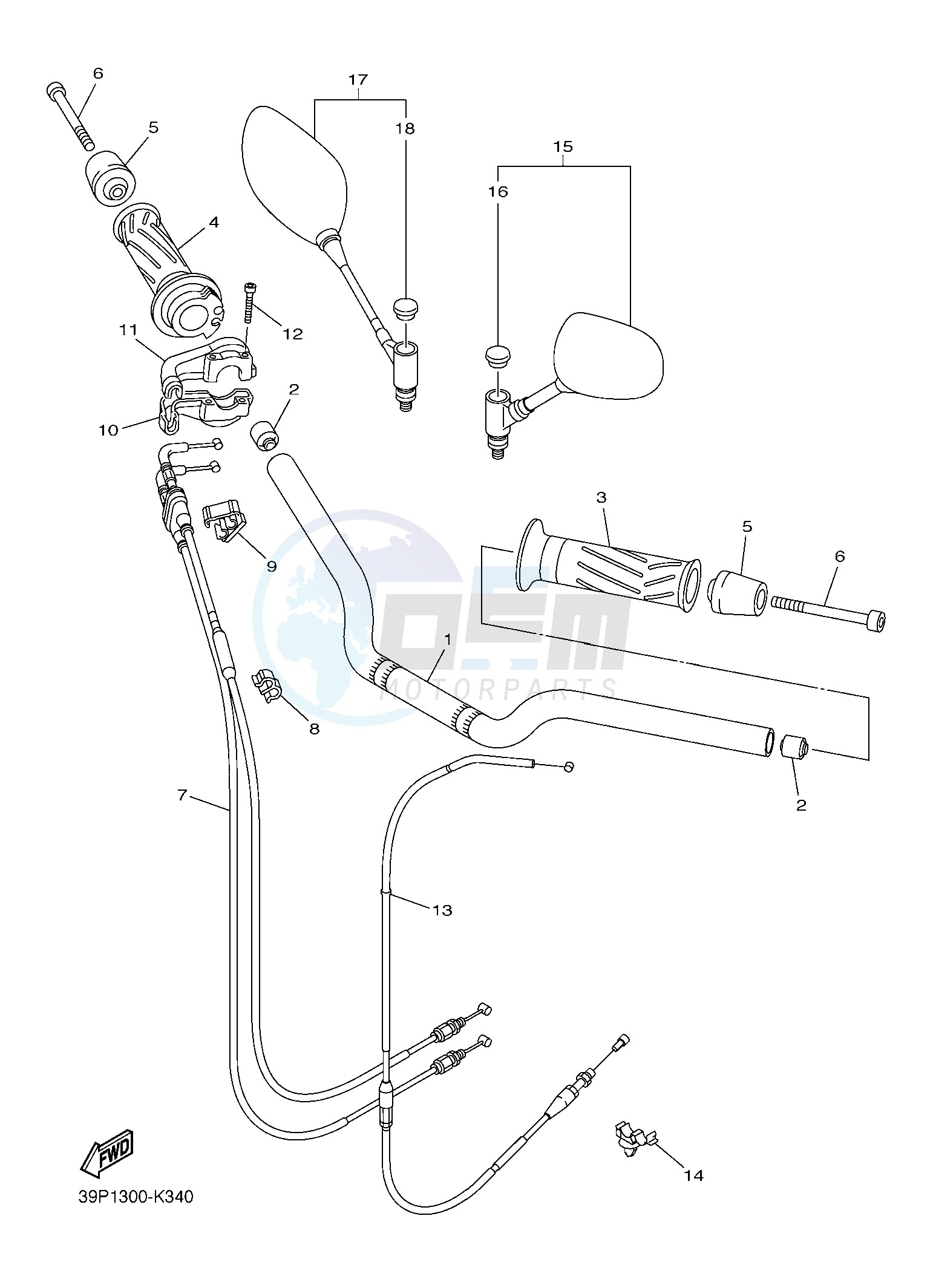 STEERING HANDLE & CABLE blueprint