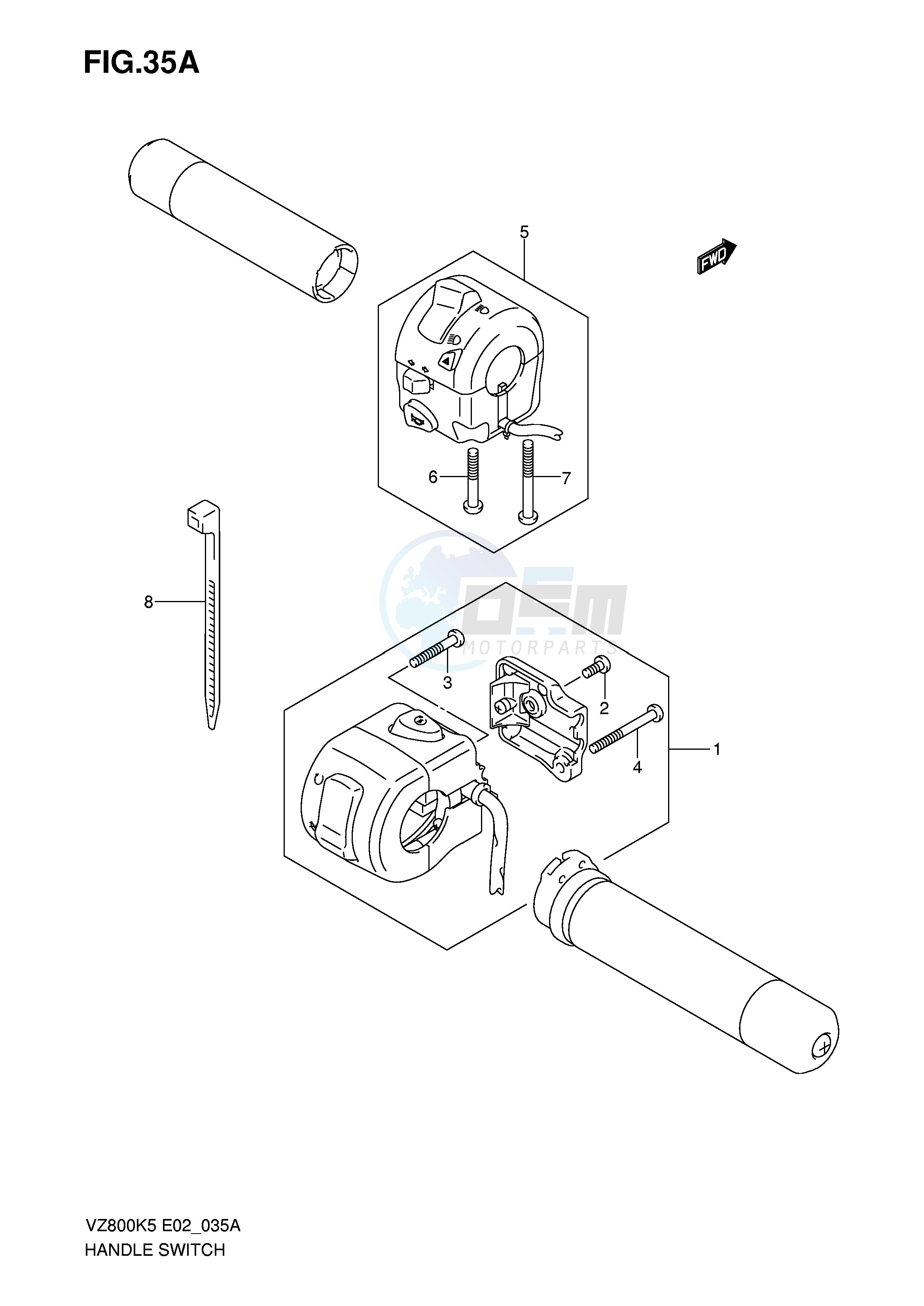 HANDLE SWITCH (MODEL K7 K8) blueprint