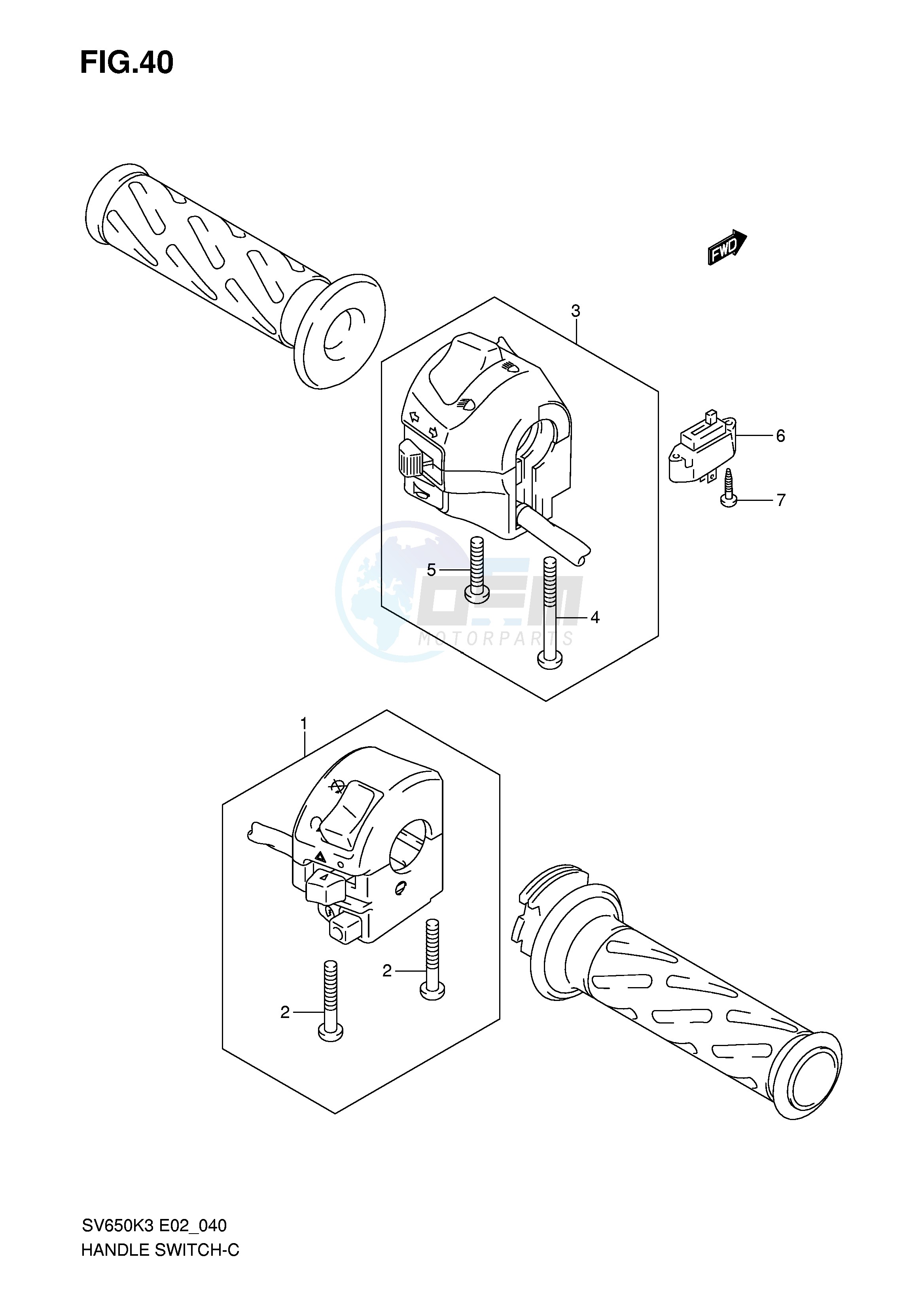 HANDLE SWITCH (SEE NOTE) image