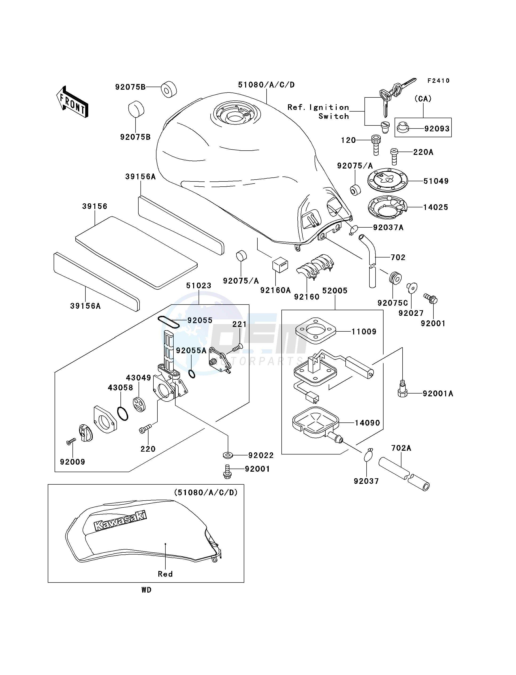 FUEL TANK -- ZX1100-E1- - blueprint