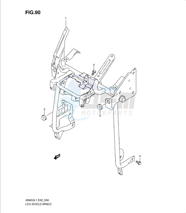 LEG SHIELD BRACE (AN650L1 E19) blueprint