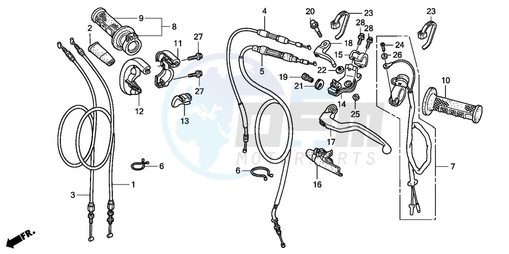 HANDLE LEVER/SWITCH/CABLE (CRF450R2,3) image