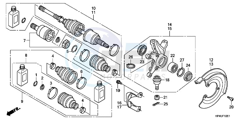 FRONT KNUCKLE (4WD) blueprint