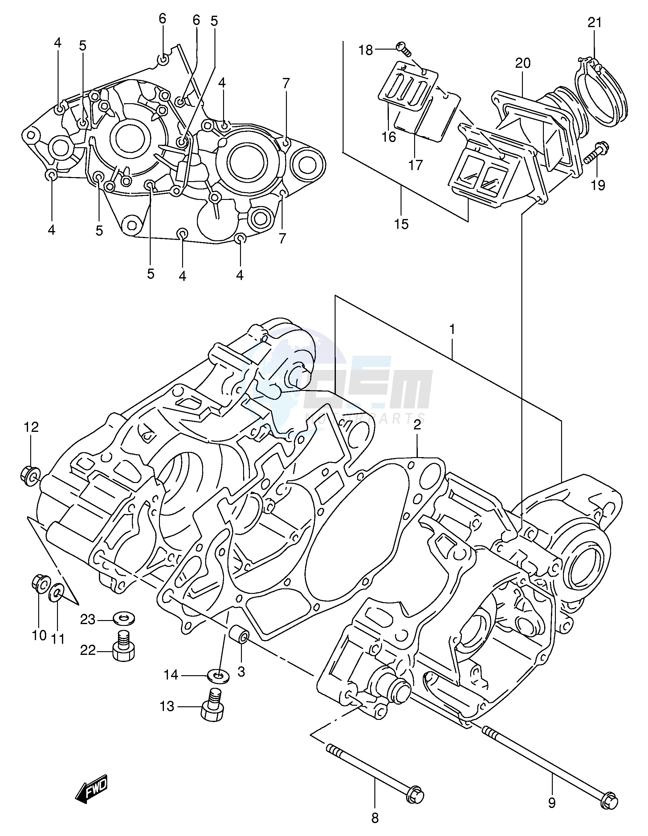 CRANKCASE (MODEL W X Y) image