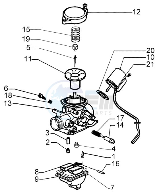 Carburettor component parts image
