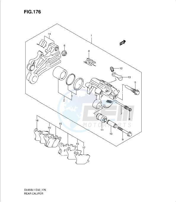 REAR CALIPER (DL650AUEL1 E19) image