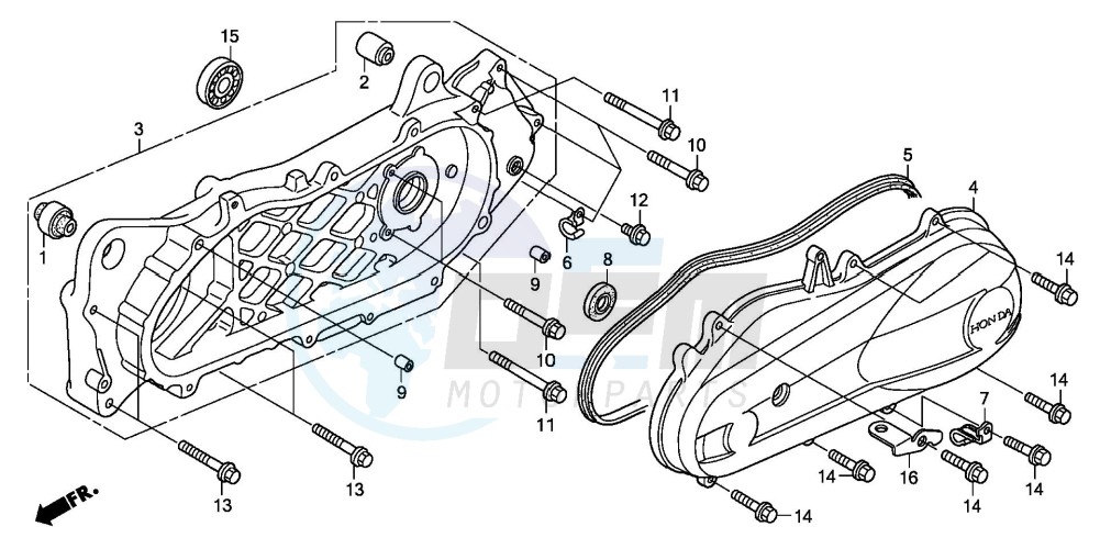 SWINGARM/ LEFT CRANKCASE COVER image