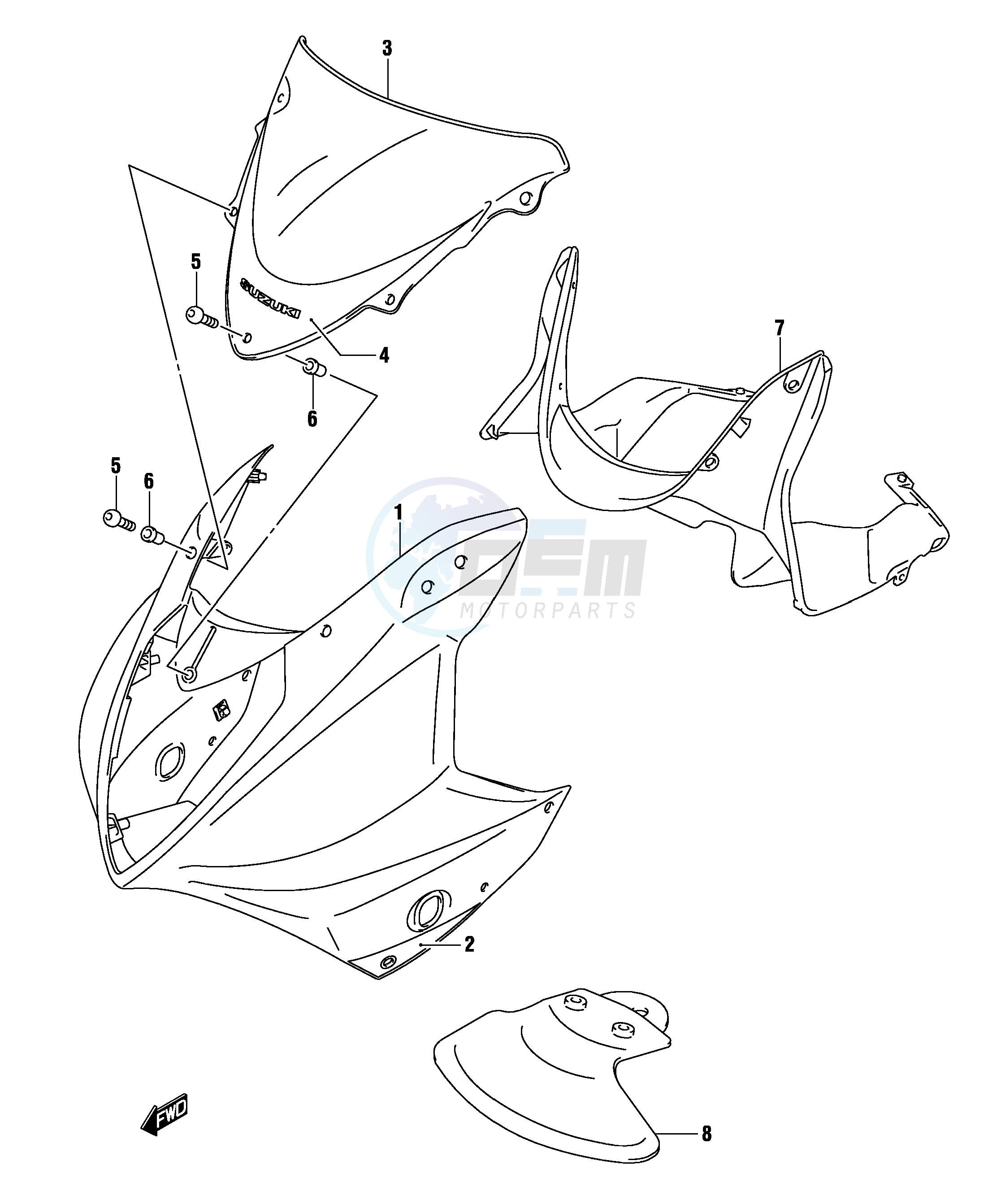 COWLING BODY (GS500FK4 FUK4) image