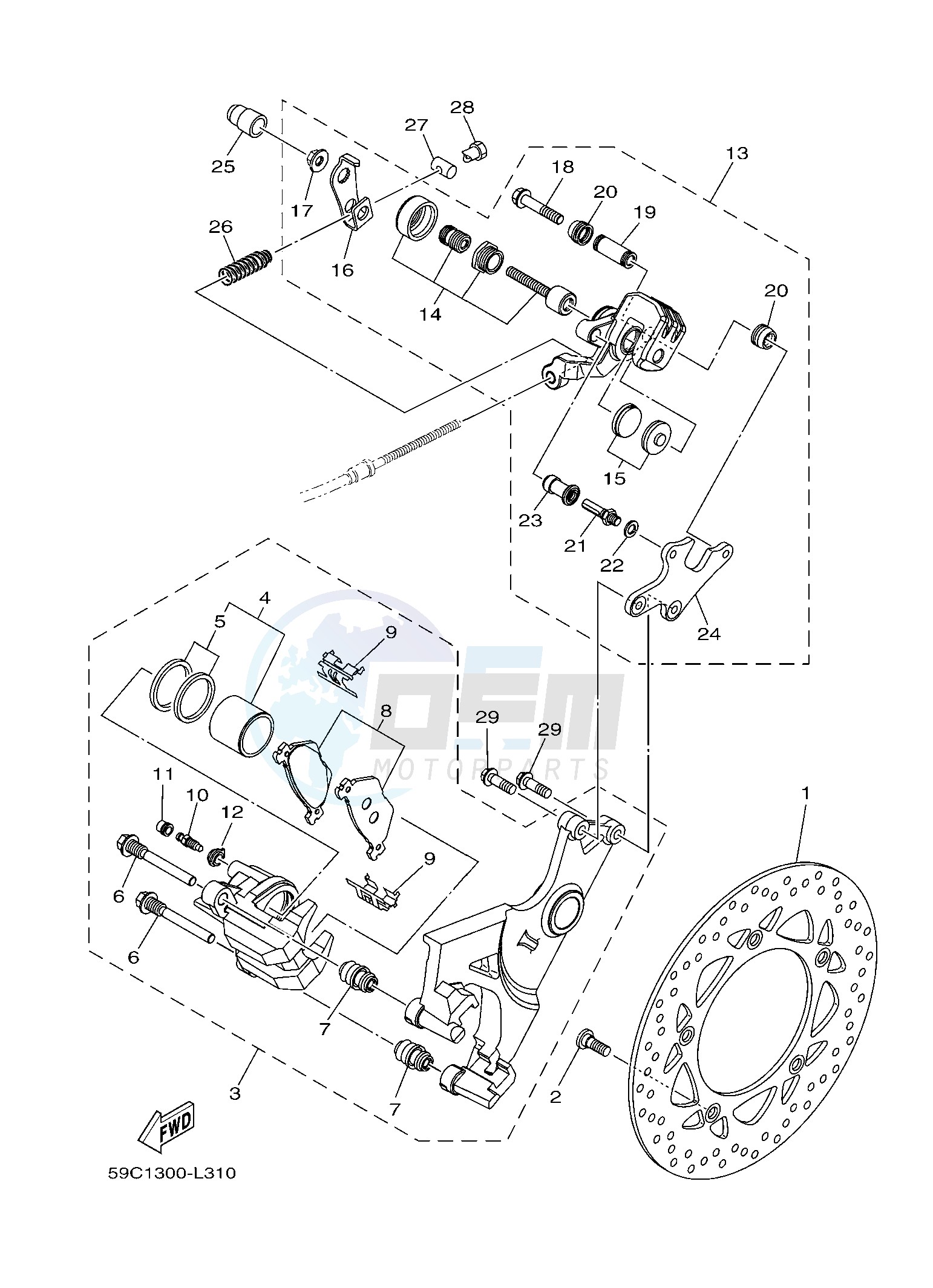 REAR BRAKE CALIPER image