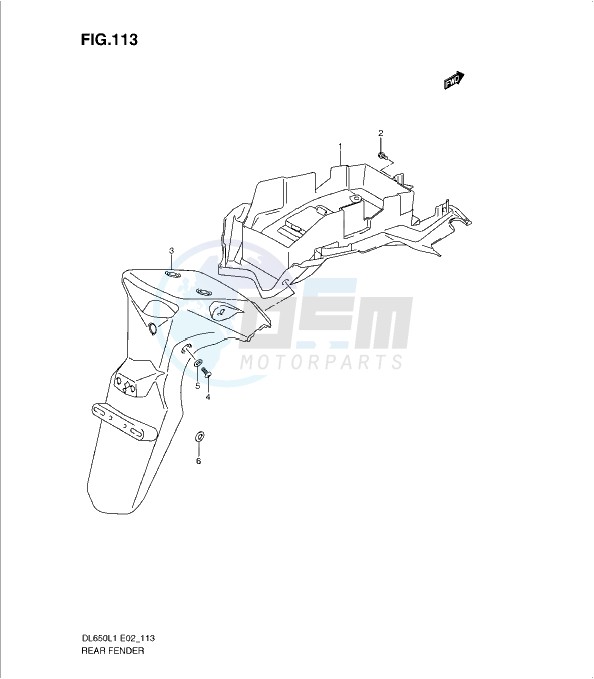 REAR FENDER (DL650AL1 E19) blueprint