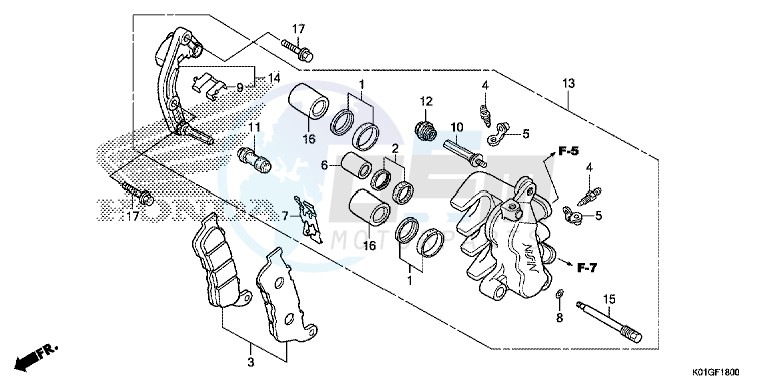 FRONT BRAKE CALIPER blueprint