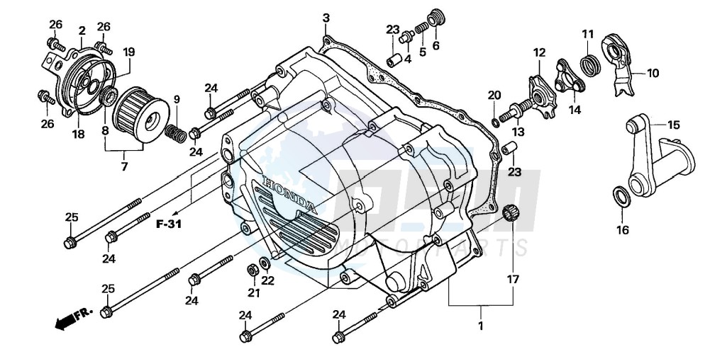 FRONT CRANKCASE COVER (TRX500FM/TM) image