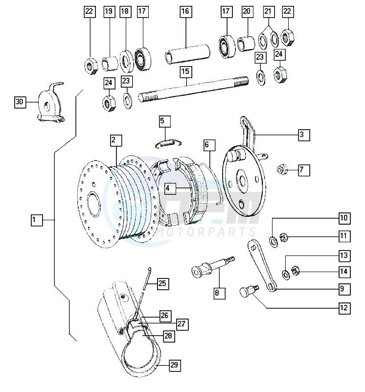 Front wheel-spokes blueprint
