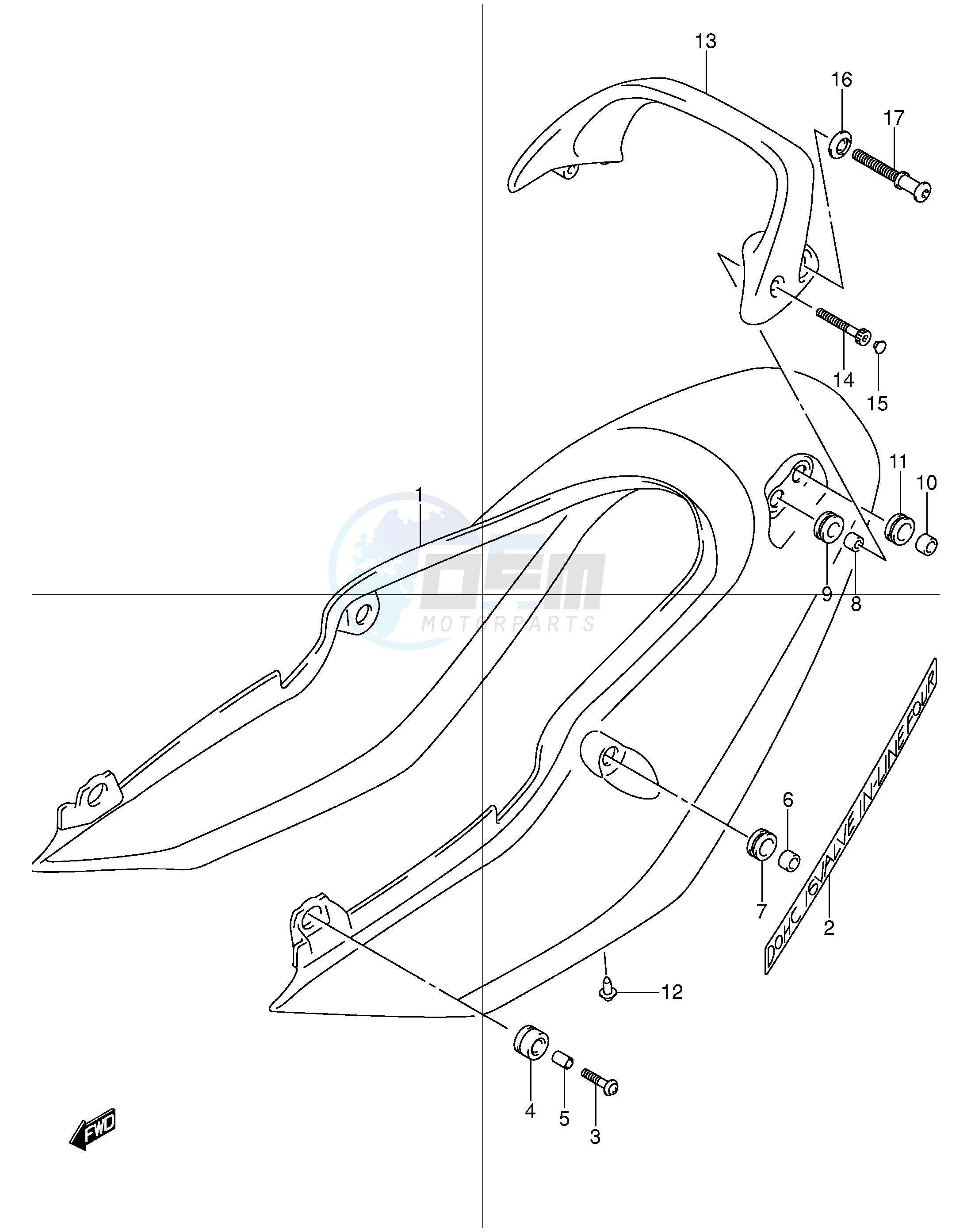 SEAT TAIL COVER (GSF600SY SUY) blueprint