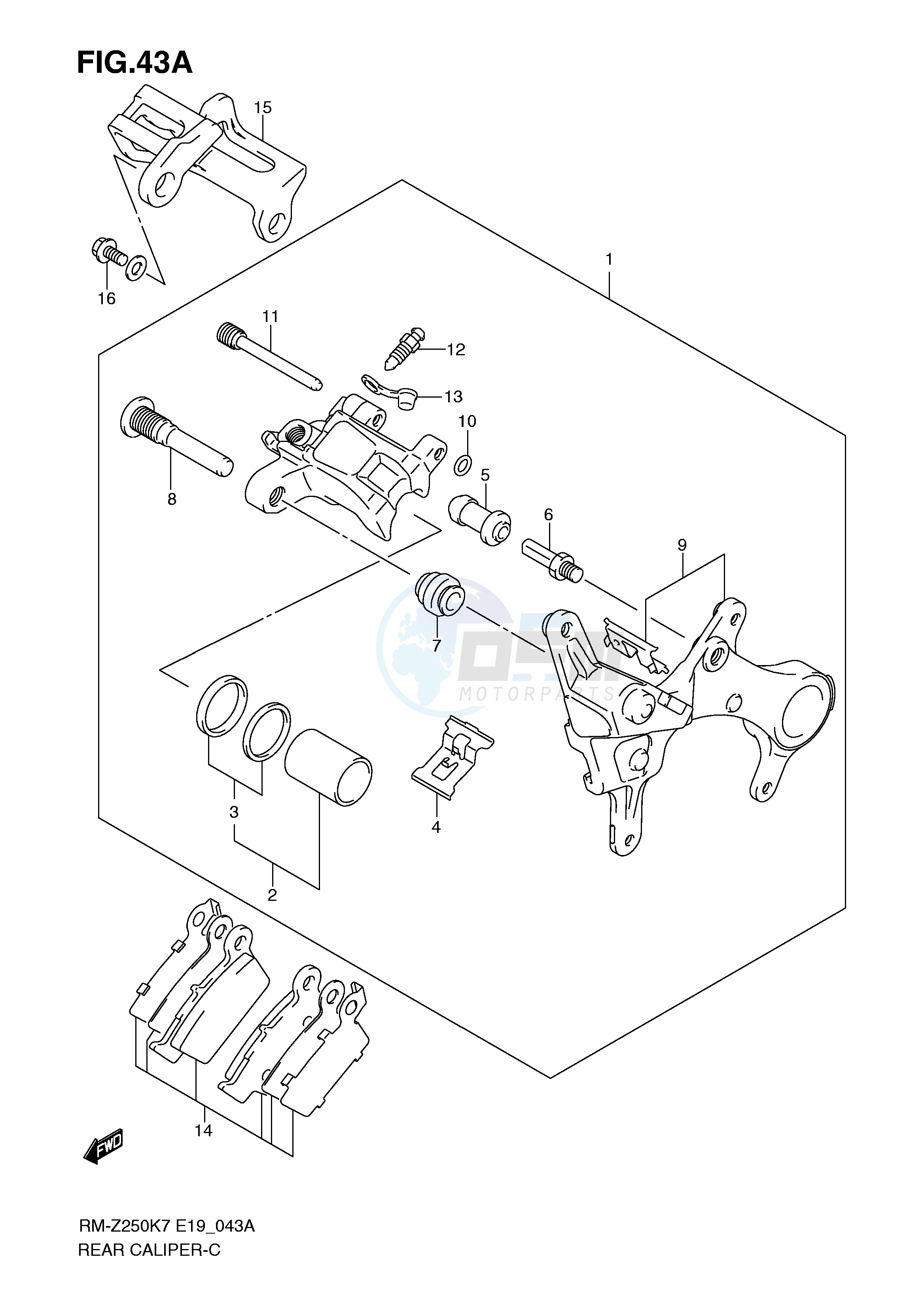 REAR CALIPER (MODEL K8 K9) blueprint