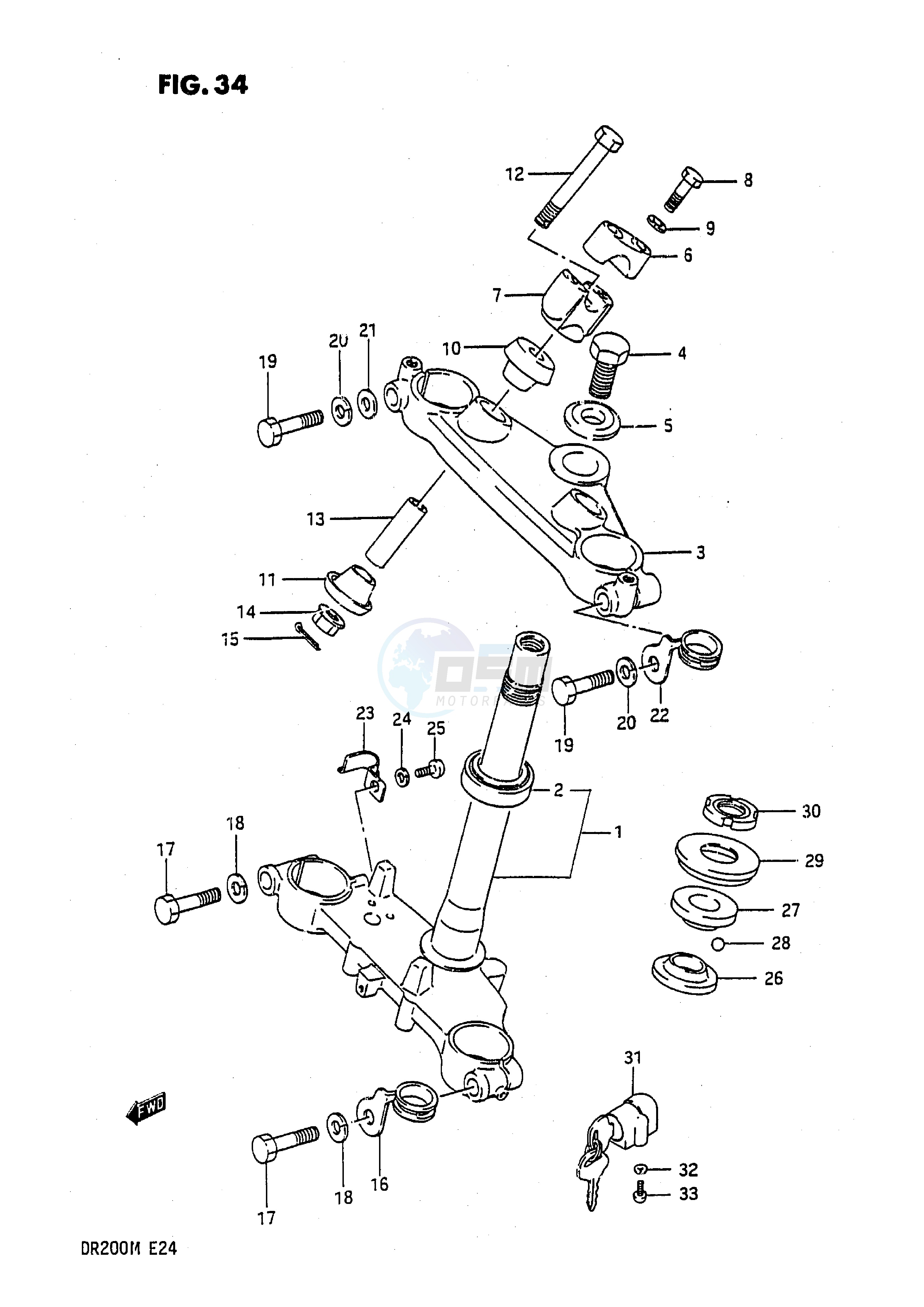 STEERING STEM (MODEL G) blueprint