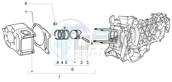 Cilinder - Piston - Wrist pin assy image