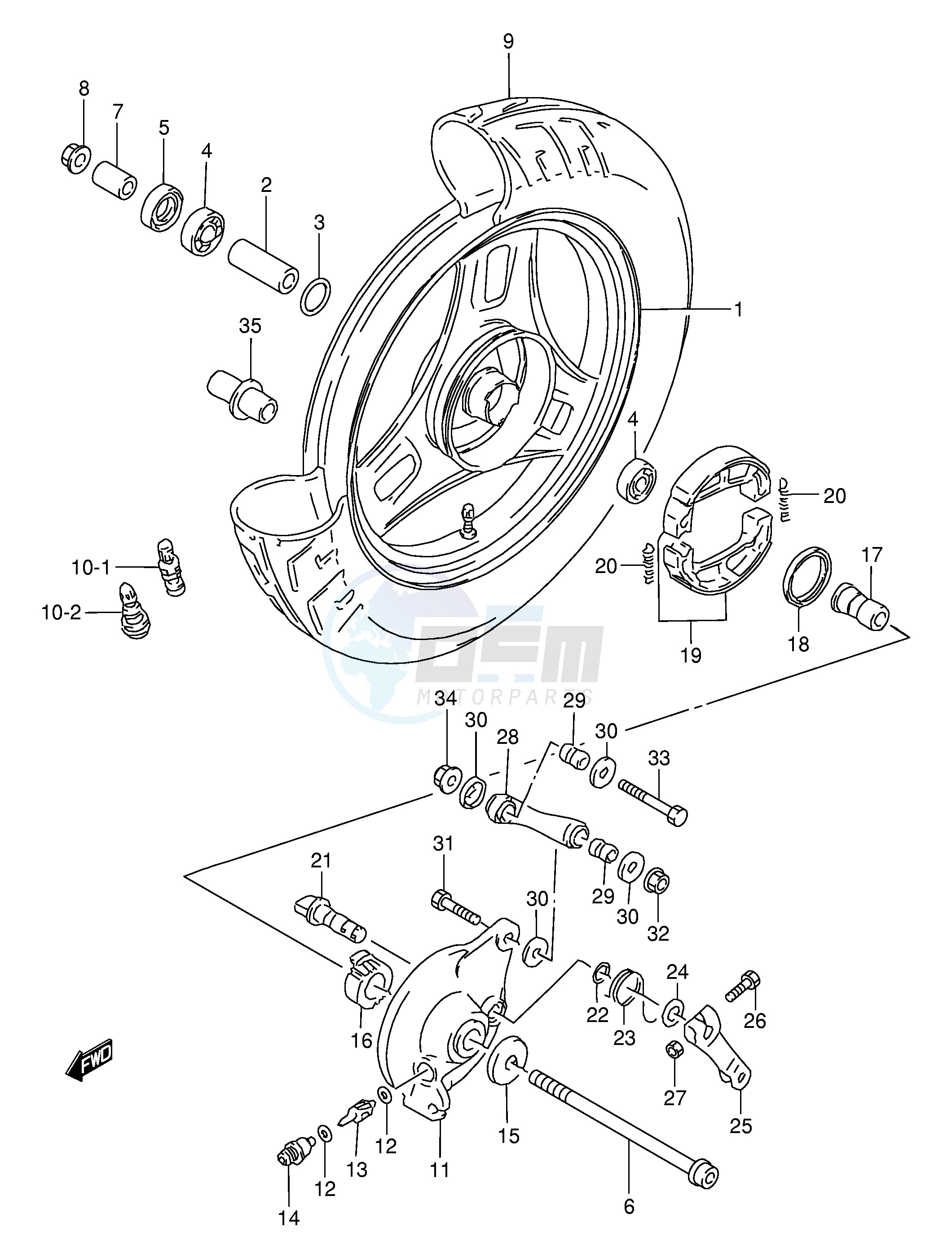 FRONT WHEEL (AE50RP RR RS RT RV) image