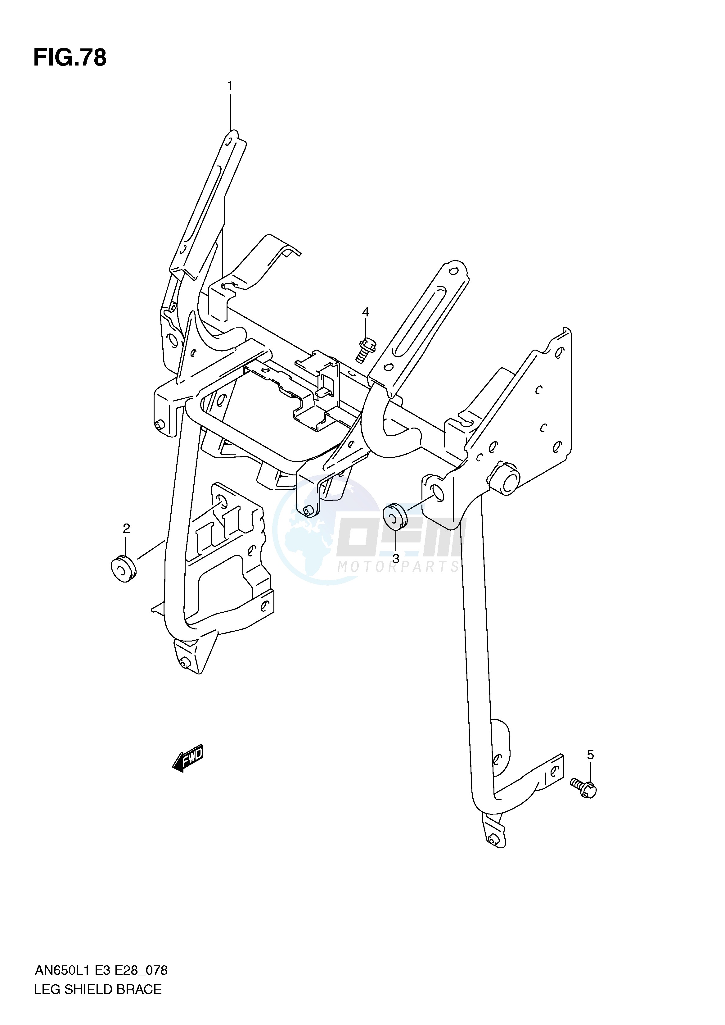 LEG SHIELD BRACE (AN650L1 E3) blueprint