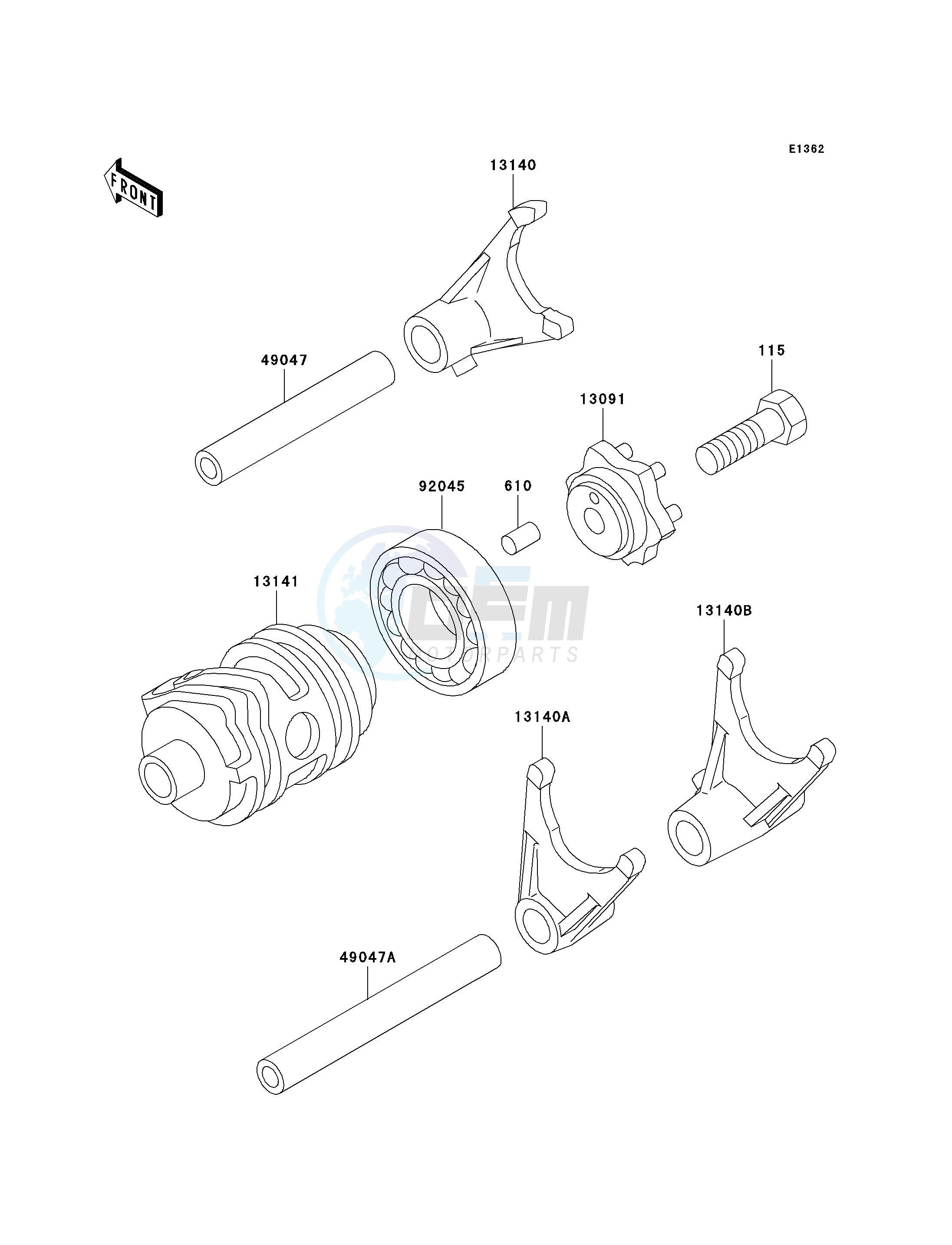 GEAR CHANGE DRUM_SHIFT FORK-- S- - blueprint