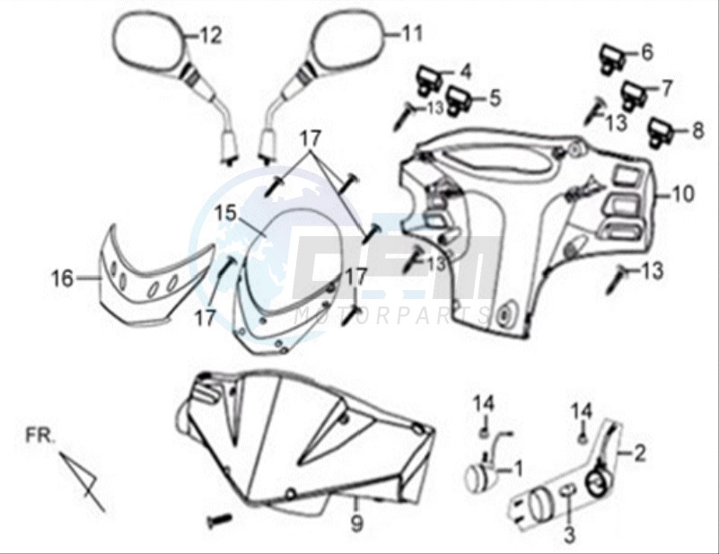 HEAD LIGHT COVER / MIRRORS / CONTROLS image