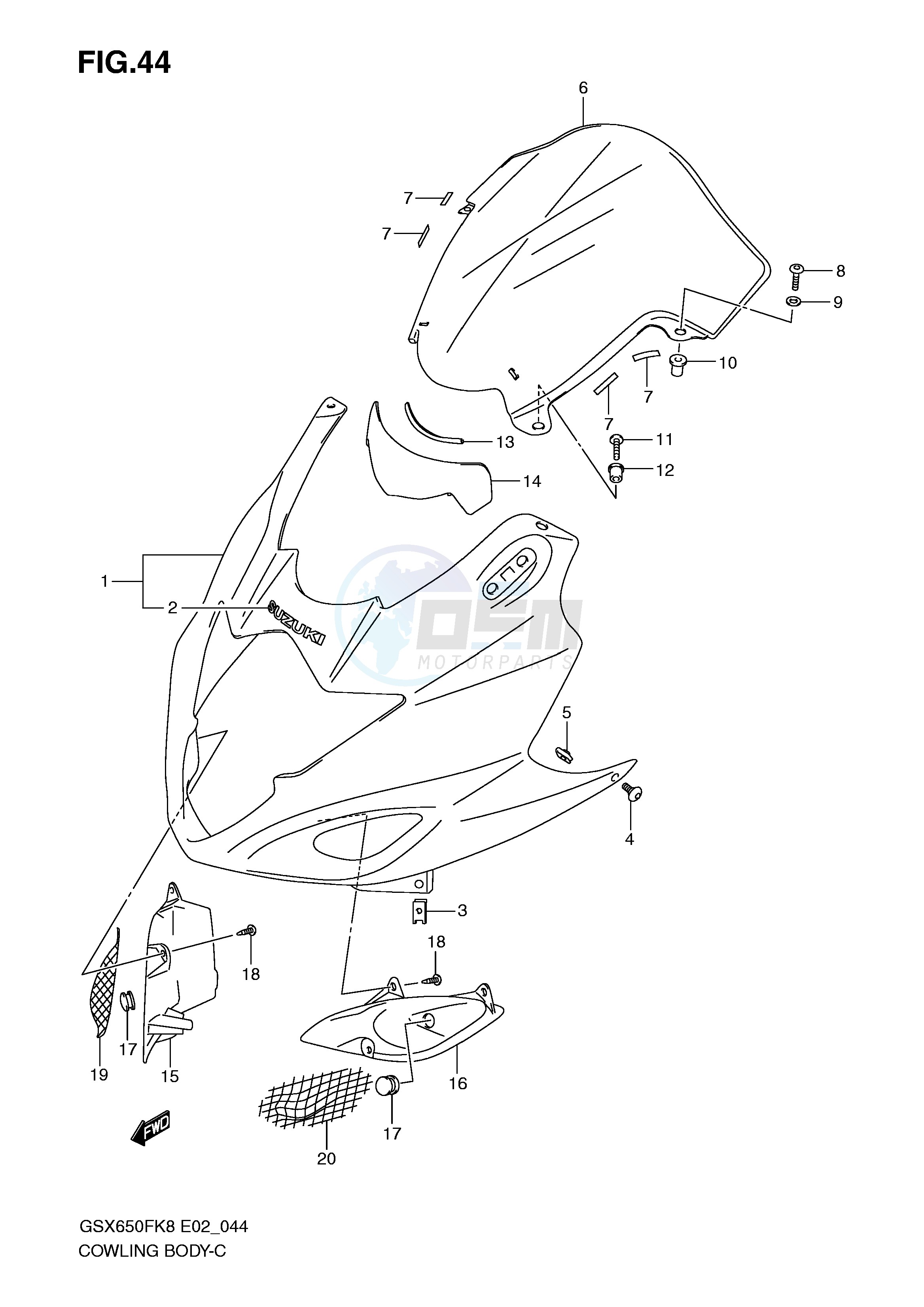 COWLING BODY (MODEL K8 K9) blueprint