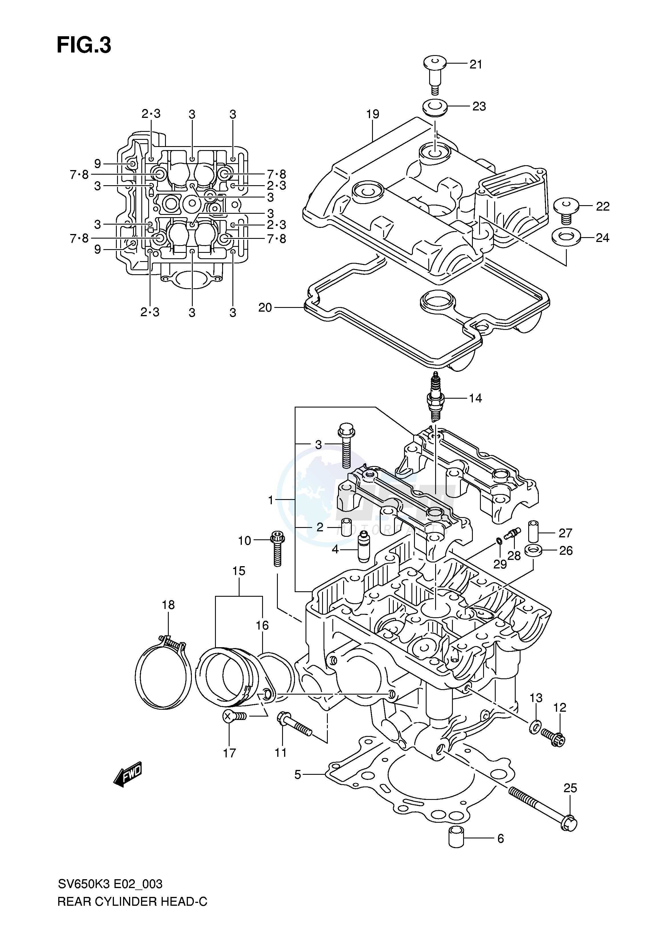 REAR CYLINDER HEAD (MODEL K3 K4 K5 K6) image