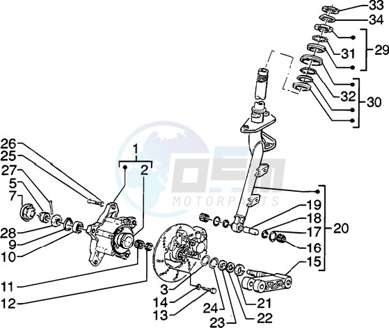 Steering column - disc brake blueprint
