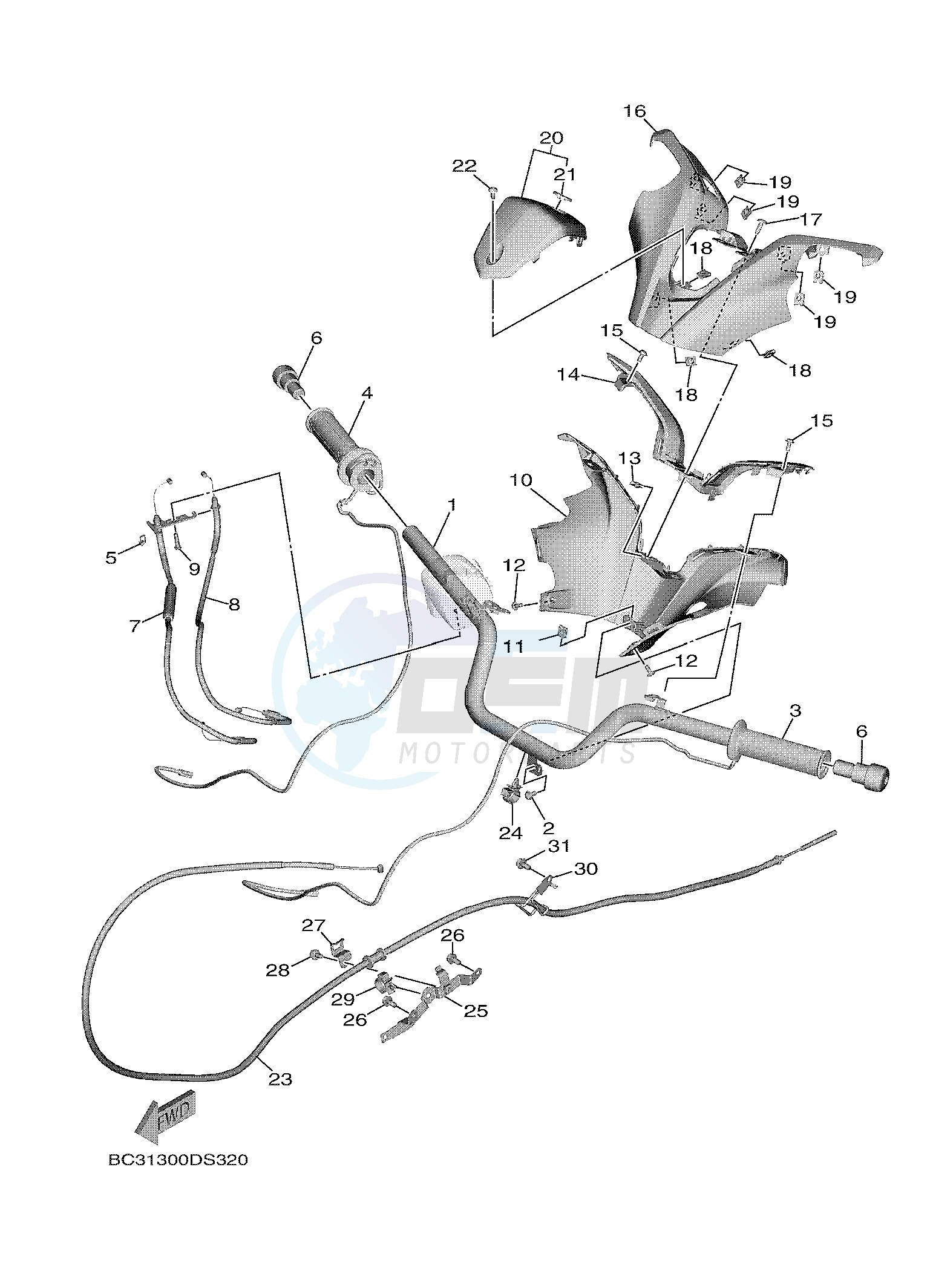 STEERING HANDLE & CABLE image