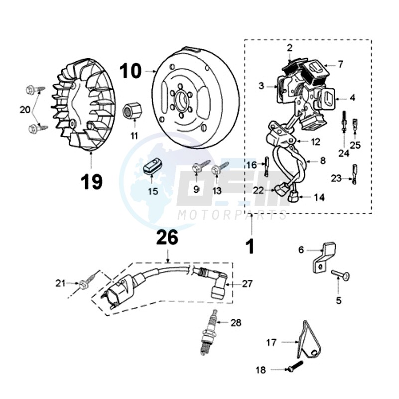 FLYWHEEL MAGNETO WITH PICKUP COIL blueprint