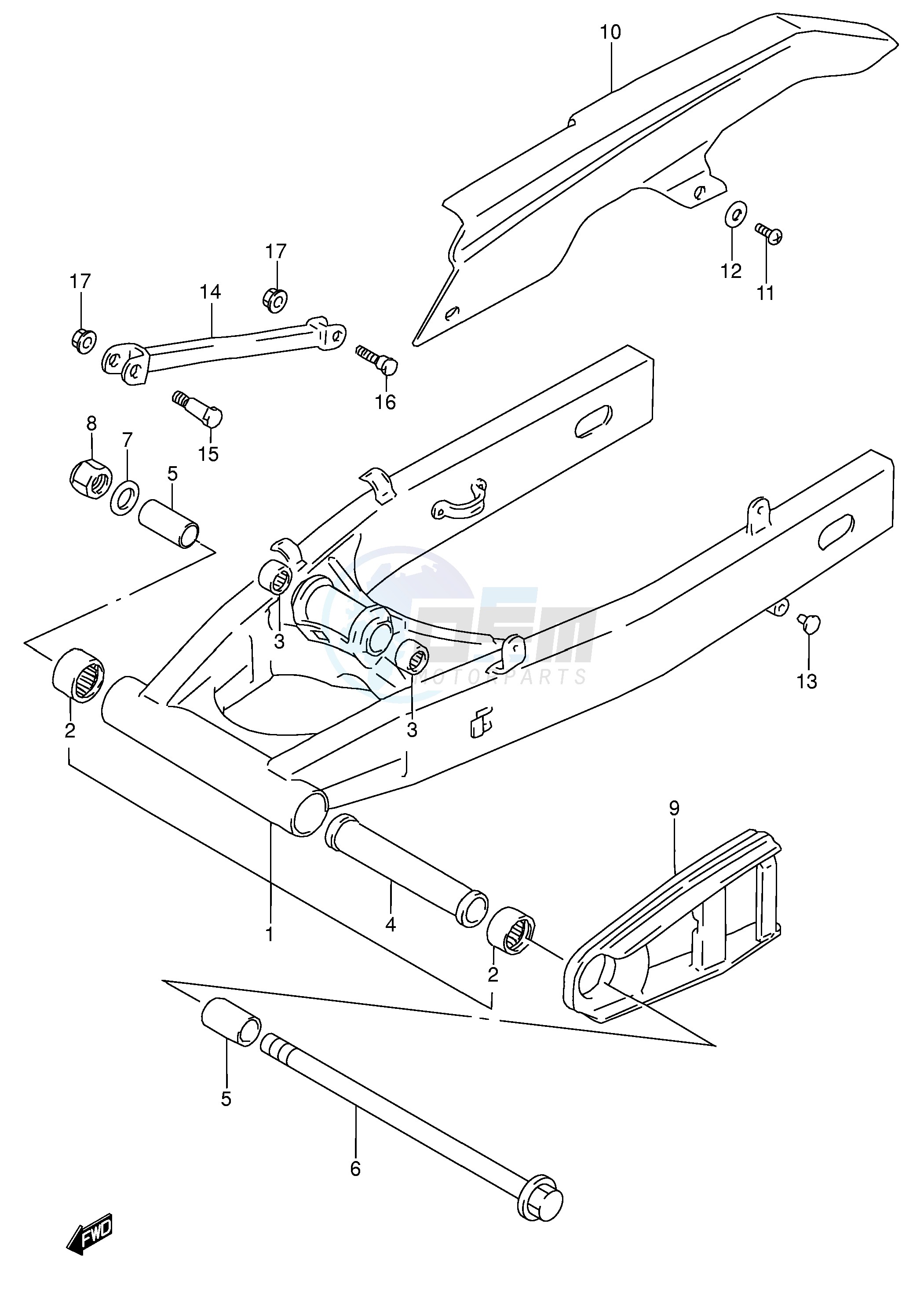 REAR SWINGING ARM (MODEL T V) image