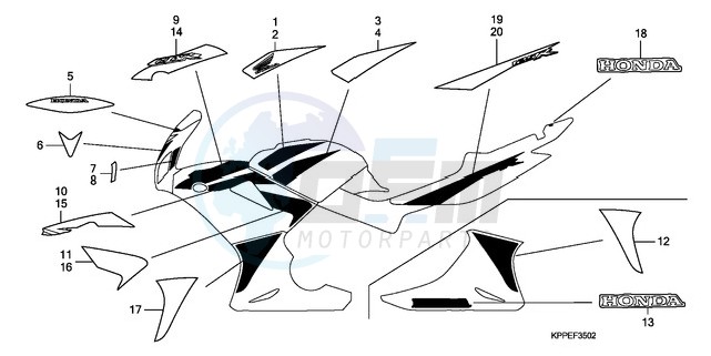 MARK/STRIPE (CBR125RW7/RW9/RWA) image