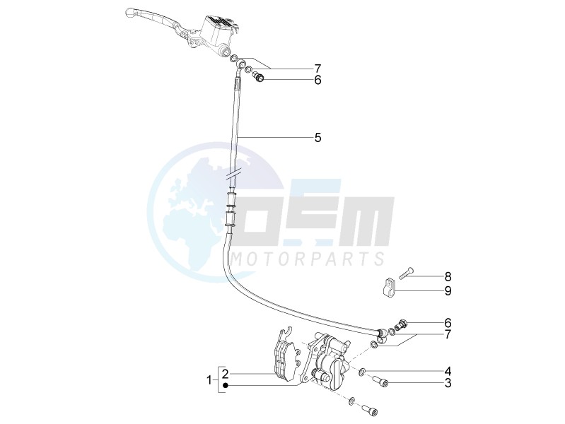 Brakes pipes - Calipers blueprint