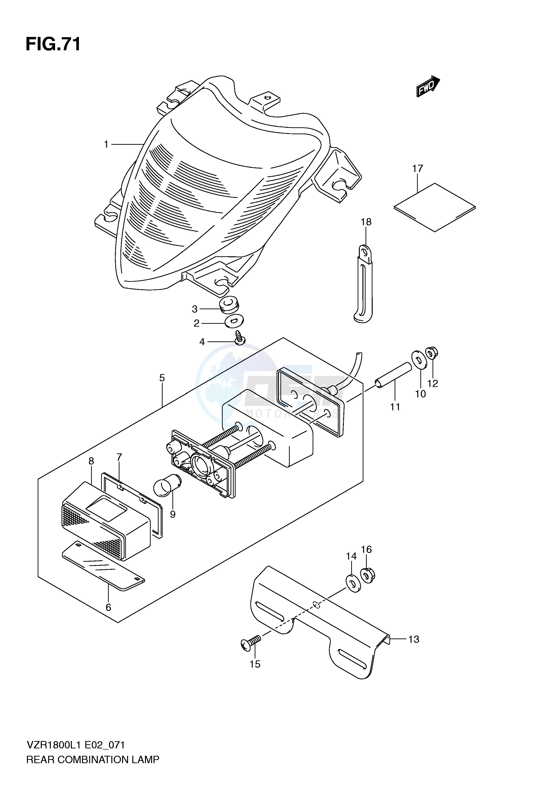 REAR COMBINATION LAMP (VZR1800ZL1 E19) image