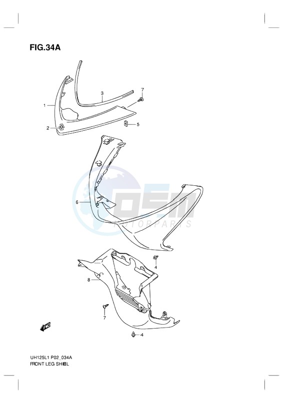 FRONT LEG SHIELD (MODEL EXECUTIVE P19) blueprint