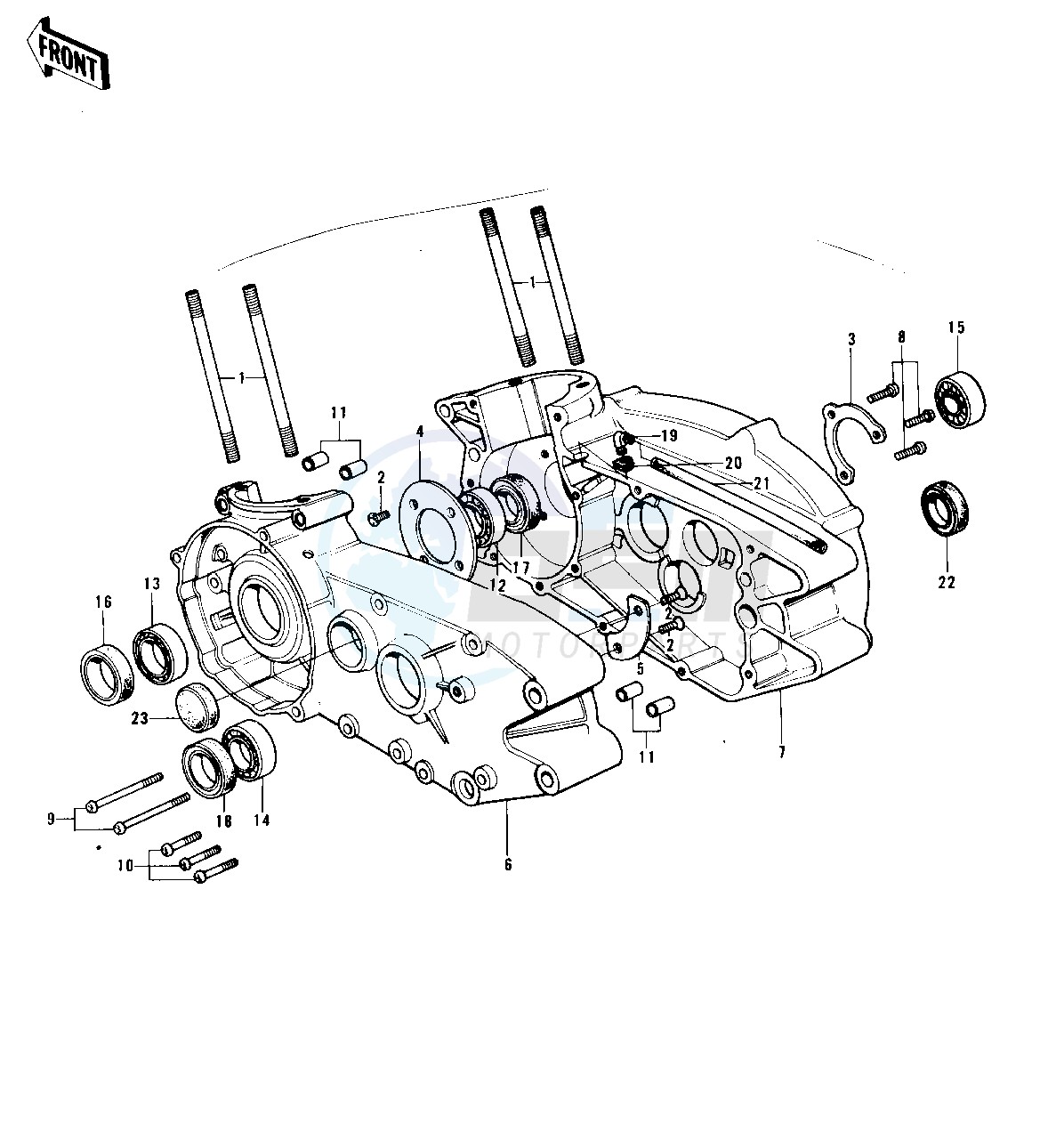 CRANKCASE -- 74 KX 450- - image