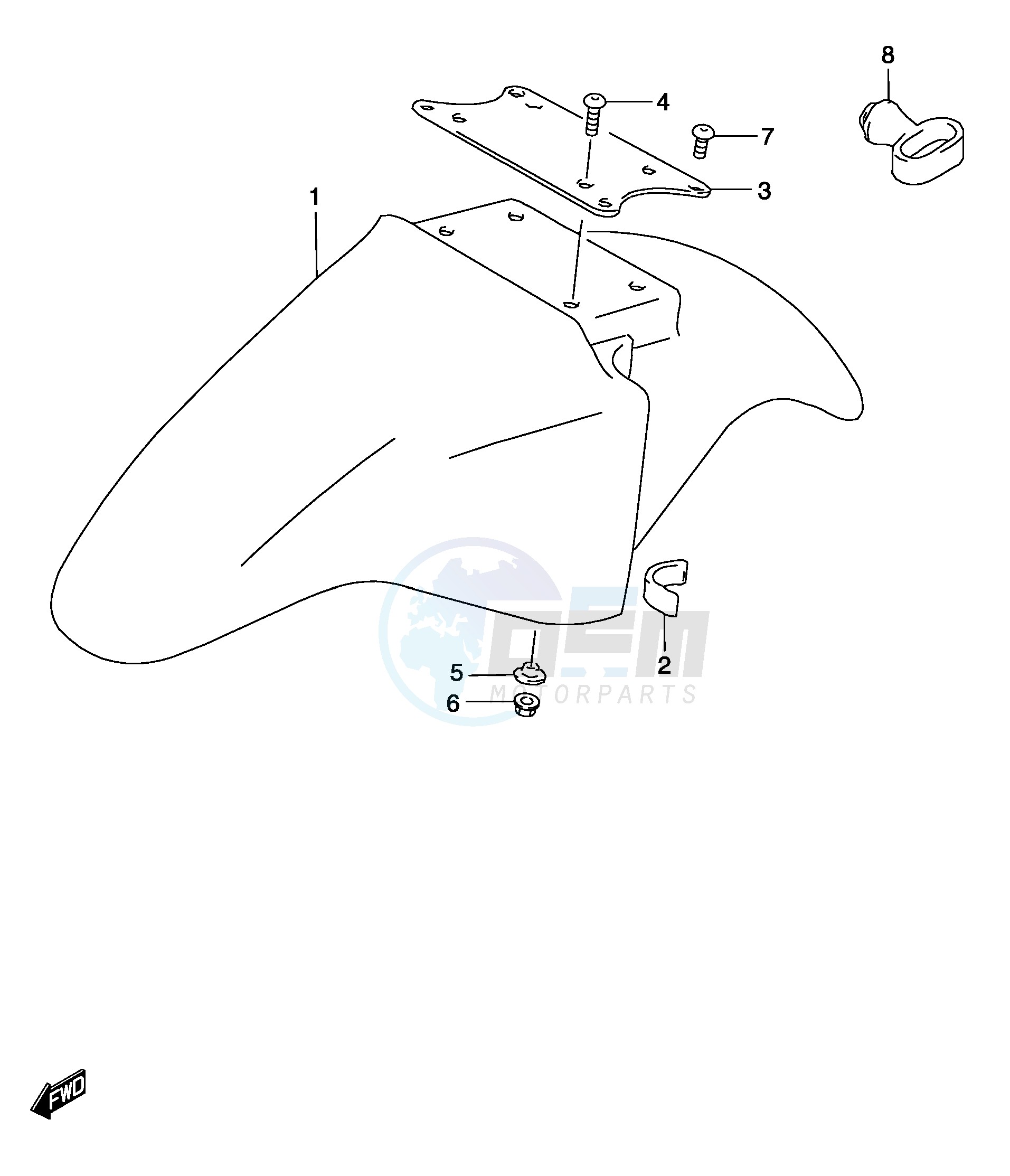 FRONT FENDER (MODEL K3) blueprint