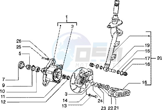 Steering column-disc brake image