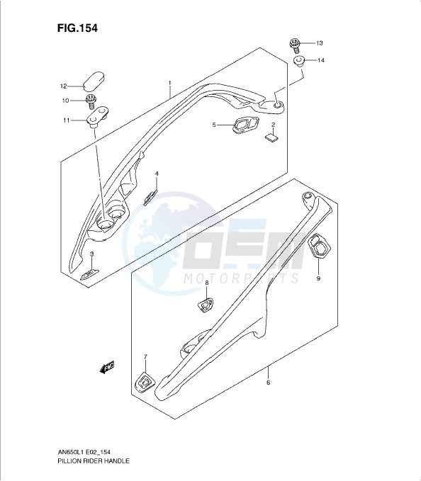 PILLION RIDER HANDLE (AN650L1 E19) image