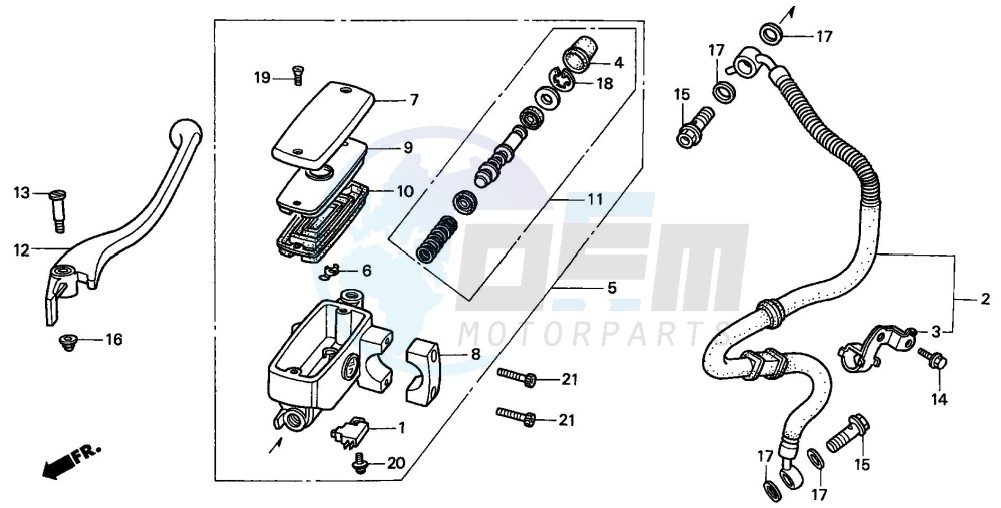 FR. BRAKE MASTER CYLINDER blueprint