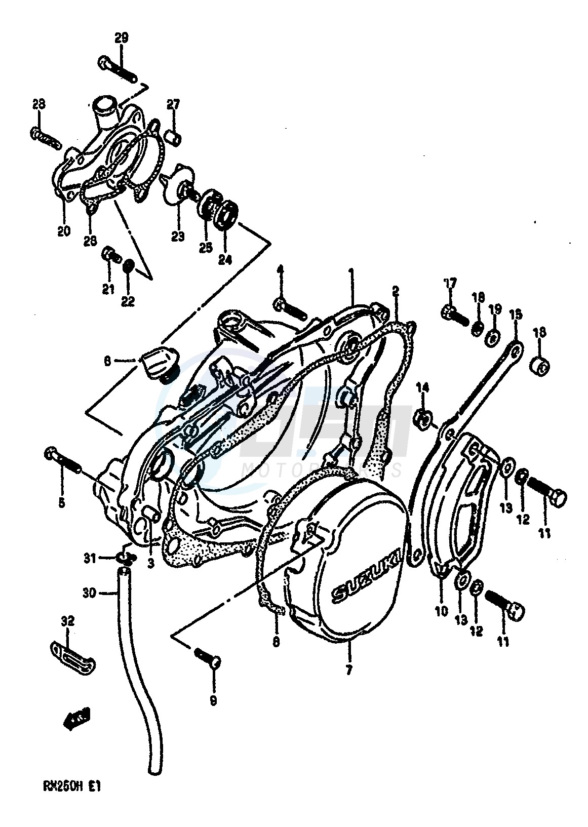 CRANKCASE COVER-WATER PUMP (MODEL G) image