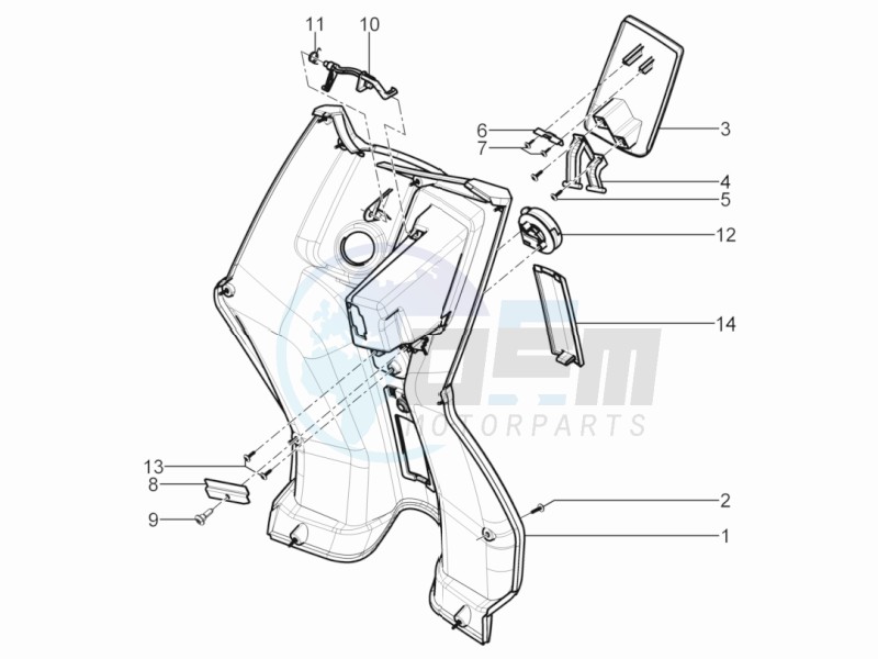 Front glove-box - Knee-guard panel image