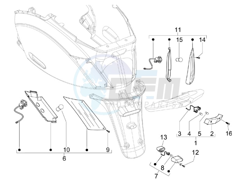 Rear headlamps - Turn signal lamps blueprint