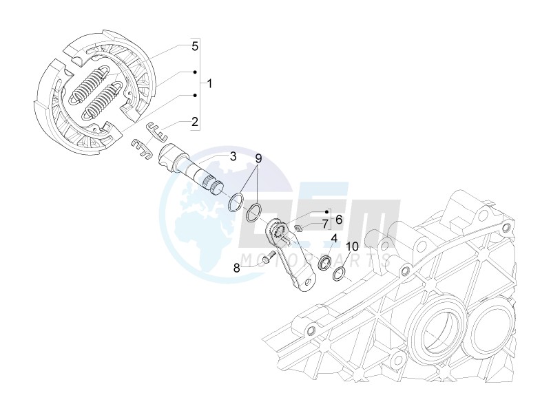 Rear brake - Brake jaw blueprint